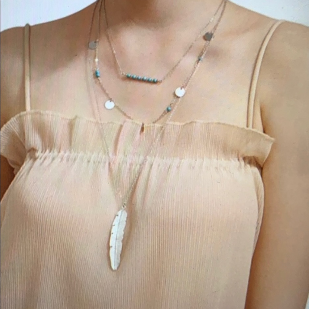 Silver and blue layered and beaded necklace
